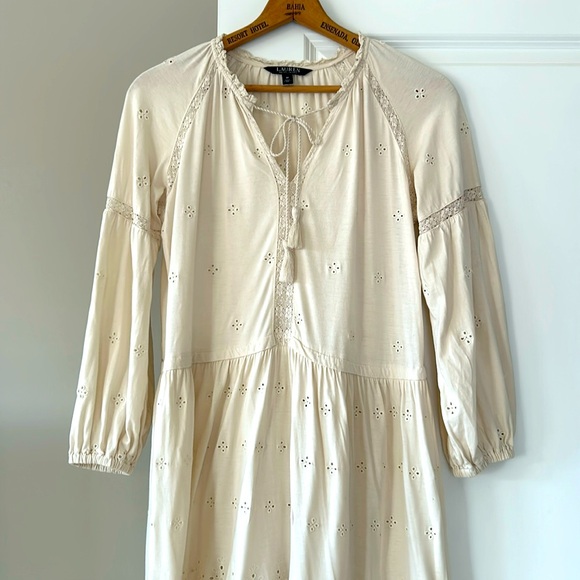 Lauren RL Black Label Cottagecore Romantic Eyelet Lace Dress w MEASUREMENTS! - Picture 4 of 16